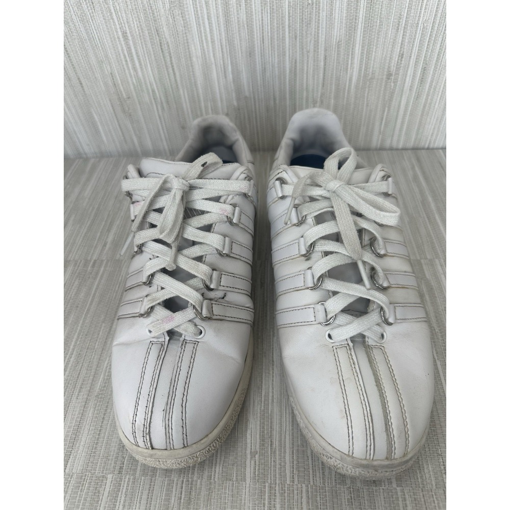 K-Swiss Men's Classic Leather Low Top Size 9 US White Sneakers Athletic Shoes